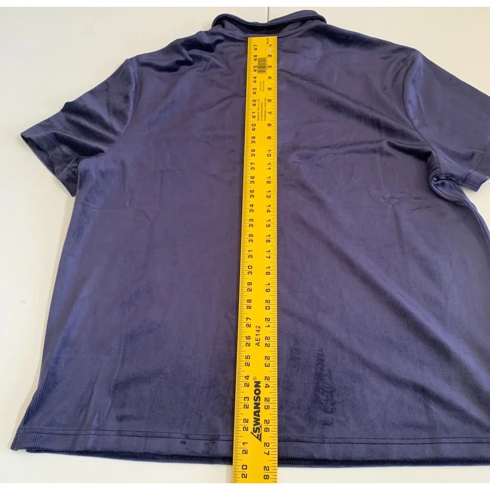 True Religion Men's Size L Short Sleeve Velour Polo Shirt Style 109788 Brand New